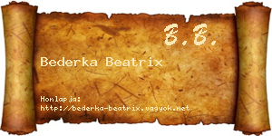 Bederka Beatrix névjegykártya